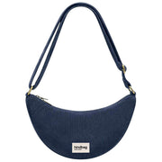 Torba Hindbag Andrea Half Moon Bag - Aksamitny Granatowy