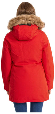 Helvetica Mountain Pioneers Kurtka parka z kapturem Lilli - czerwona/naturalna
