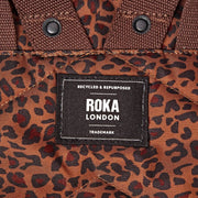 Roka Canfield B Średni plecak z płótna z recyklingu - Mini Leopard Brown