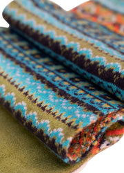 Przytulny szalik Powder Fair Isle – mieszanka turkusu