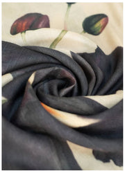 Wełniany szalik w kolorze pudrowej orchidei Midnight - biały