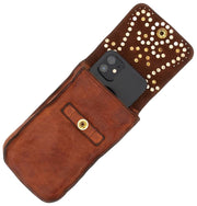 Torba na telefon Campomaggi Siena Stud - Cognac Tan