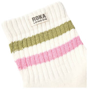 Skarpety Roka Windosr Stripe Crew - awokado/różowy goździk