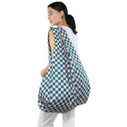 kind-bag-london-xl-reusable-bag---checkerboard-tealbeige-33689007