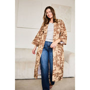 Długie kimono Elie Beaumont Serendipity - Coffee Blossom Brown