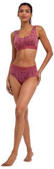 Dwupak hipsterskich fig Falke Daily Comfort Print – czerwony
