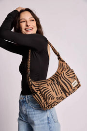 Torba na ramię Hindbag Emile z wieloma kieszeniami - Cinnamon Tiger Brown