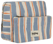Hindbag Alix Extra Large Kosmetyczka - Pomarańczowe/Niebieskie Paski