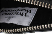 Kopertówka Vivienne Westwood Small Croc z płaskim zamkiem - czarna