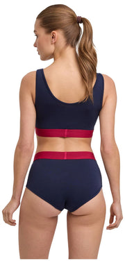 Dwupak biustonosza z gorsetem Falke Daily Comfort Print – czarny/czerwony