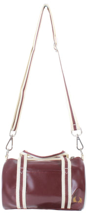 Klasyczna mini torba na beczkę Freda Perry'ego - Oxblood/Ecru Cream