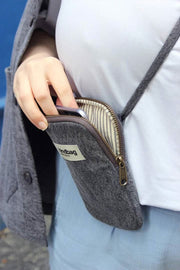 Torba na telefon typu Hindbag Bill – dżinsowa szara