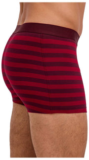 Bokserki Falke Daily Comfort w paski - bordowe