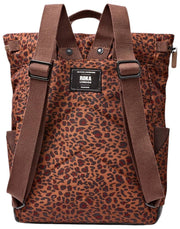 Roka Canfield B Średni plecak z płótna z recyklingu - Mini Leopard Brown