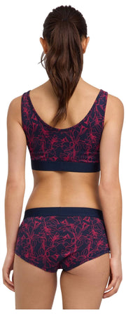 Dwupak biustonosza z gorsetem Falke Daily Comfort Print – czerwony/czarny