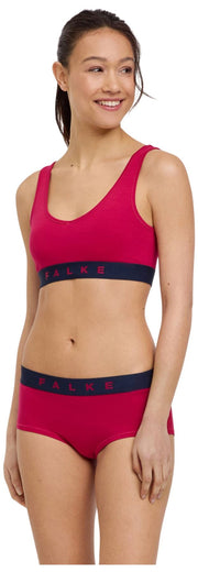 Dwupak hipsterskich fig Falke Daily Comfort Print - czerwony/czarny