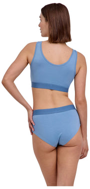 Dwupak biustonosza z gorsetem Falke Daily Comfort – niebieski/beżowy