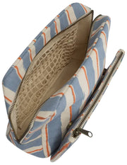 Hindbag Alix Extra Large Kosmetyczka - Pomarańczowe/Niebieskie Paski