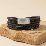 steel-barnett-bonacci-layered-multi-strand-leather-bracelet---brown-35896637
