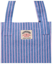Torba materiałowa Superdry & Co Oxford Stripe – Broker granat/różowy pasek
