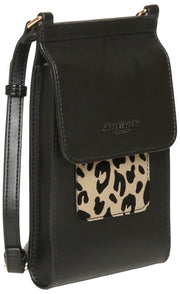 Torba przez ramię Alice Wheeler London Mini Bloomsbury - czarna/panterka