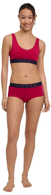 Dwupak biustonosza z gorsetem Falke Daily Comfort Print – czerwony/czarny
