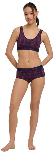 Dwupak hipsterskich fig Falke Daily Comfort Print - czerwony/czarny