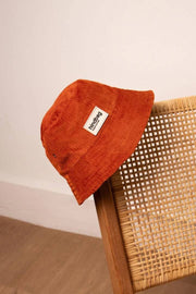 Hindbag Bob Bucket Hat - aksamitna ceglasta pomarańcza