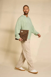 Hindbag Ava Mała torba na laptopa 13 cali - Leopard Cinnamon Brown
