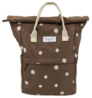 Kind Bag London Hackney haftowany średni plecak - Cocoa Brown Daisy