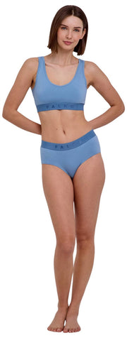 Dwupak biustonosza z gorsetem Falke Daily Comfort – niebieski/beżowy
