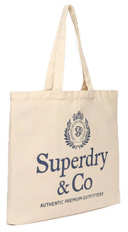 Torba materiałowa Superdry & Co – naturalny brąz/granatowy Eclipse