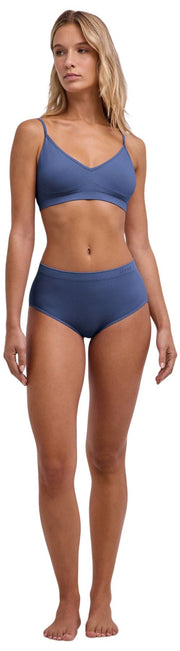 Bezszwowe majtki ze średnim stanem Falke Daily – Captain Blue
