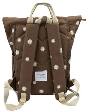 Kind Bag London Hackney haftowany średni plecak - Cocoa Brown Daisy