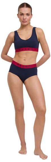 Dwupak biustonosza z gorsetem Falke Daily Comfort Print – czarny/czerwony