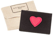 Etui na karty Elie Beaumont Heart – czarny/jagodowy róż