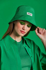 Kapelusz Bob Bucket z torbą na plecach - Green Holi