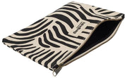 Torebka na ramię Ema Średnia zapinana na zamek kieszonka - kremowa zebra