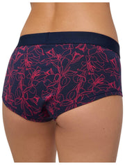 Dwupak hipsterskich fig Falke Daily Comfort Print - czerwony/czarny