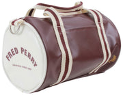 Klasyczna mini torba na beczkę Freda Perry'ego - Oxblood/Ecru Cream
