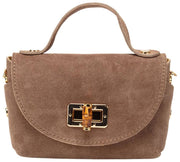 Mini torba bambusowa Elie Beaumont Suede - beż norek