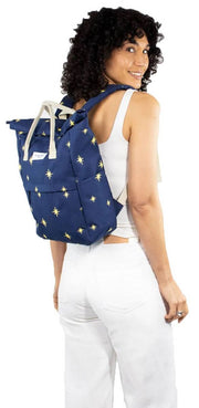 Kind Bag London Hackney haftowany średni plecak - Navy Stars