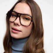 Błyszczące, niebieskie okulary do czytania Barner Jake – szylkretowy brąz