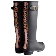 Kalosze Hunter Original Tall Leopard z paskiem na plecach - czarno/beżowe