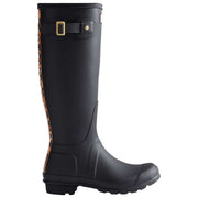 Kalosze Hunter Original Tall Leopard z paskiem na plecach - czarno/beżowe