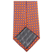 Knightsbridge Neckwear Geometric Tie - Orange/Blue