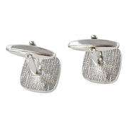 David Van Hagen Tiger Eye Square Cufflinks - Silver/Brown