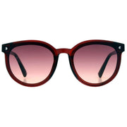 French Connection Oversized Round Sunglasses - Dark Wine Burgundy