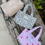 Wiosenna mini torba na zakupy Moon Nude - niebieska/biała/zielona