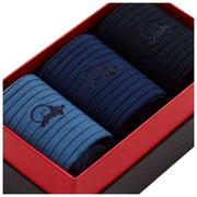 London Sock Company Zestaw 3 par skarpetek Simply – niebieski